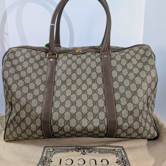 Gucci Handbags - Gucci Vintage Large Boston Bag in GG Supreme Coated Canvas